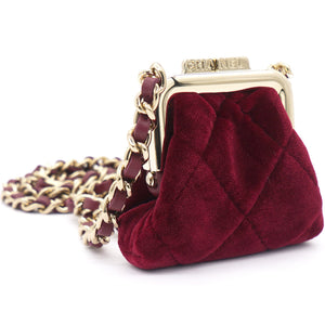 Red Velvet Clutch with Chain