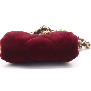 Red Velvet Clutch with Chain