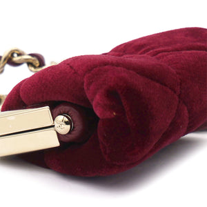 Red Velvet Clutch with Chain