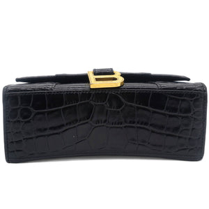 Black Xs Hourglass Top Handle Bag In 1000 Black