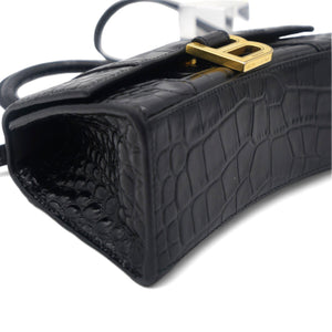 Black Xs Hourglass Top Handle Bag In 1000 Black