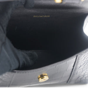 Black Xs Hourglass Top Handle Bag In 1000 Black