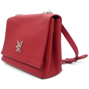 Red Leather Lockme II BB Top Handles