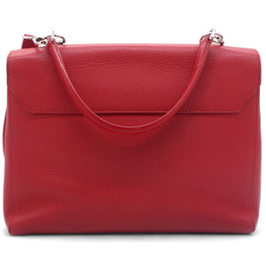 Red Leather Lockme II BB Top Handles