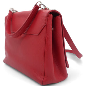 Red Leather Lockme II BB Top Handles
