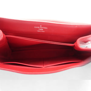 Red Leather Lockme II BB Top Handles