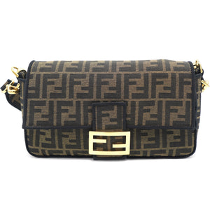 Tobacco Zucca Canvas Baguette Flap Top Handle Bag