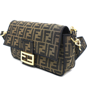 Tobacco Zucca Canvas Baguette Flap Top Handle Bag