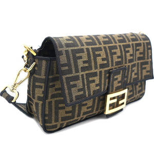 Tobacco Zucca Canvas Baguette Flap Top Handle Bag