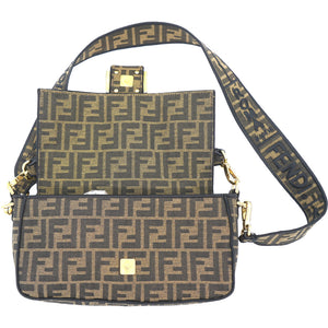 Tobacco Zucca Canvas Baguette Flap Top Handle Bag