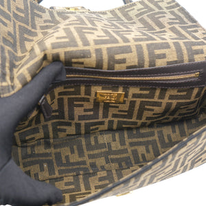 Tobacco Zucca Canvas Baguette Flap Top Handle Bag
