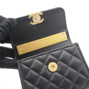 Mini Handle Clutch with Chain Black