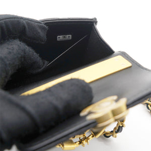 Mini Handle Clutch with Chain Black