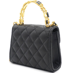 Mini Handle Clutch with Chain Black