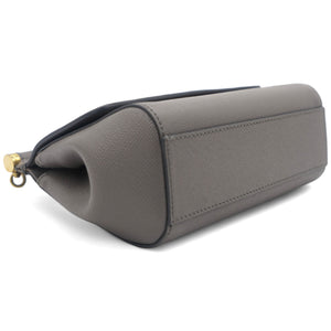 Grey Leather Medium Miss Sicily Top Handle Bag