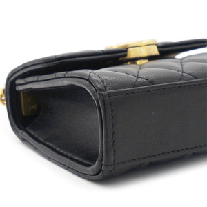 Mini Handle Clutch with Chain Black