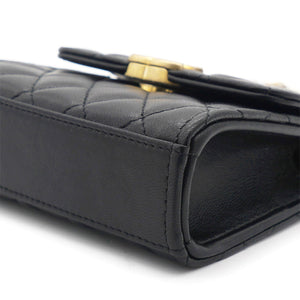 Mini Handle Clutch with Chain Black