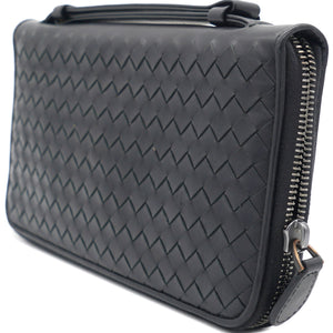 Brown Intrecciato Leather Zippy Travel Organiser