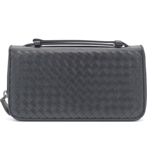 Brown Intrecciato Leather Zippy Travel Organiser