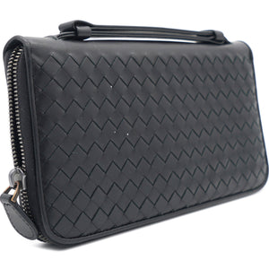 Brown Intrecciato Leather Zippy Travel Organiser