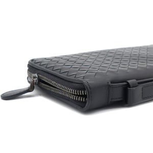 Brown Intrecciato Leather Zippy Travel Organiser