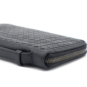 Brown Intrecciato Leather Zippy Travel Organiser