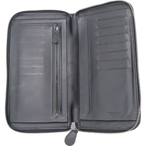Brown Intrecciato Leather Zippy Travel Organiser