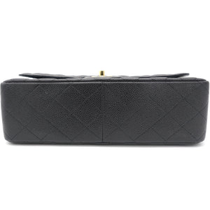 Black Quilted Caviar Jumbo Classic Double Flap Bag