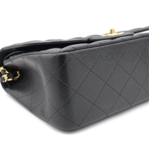 Black Quilted Caviar Jumbo Classic Double Flap Bag