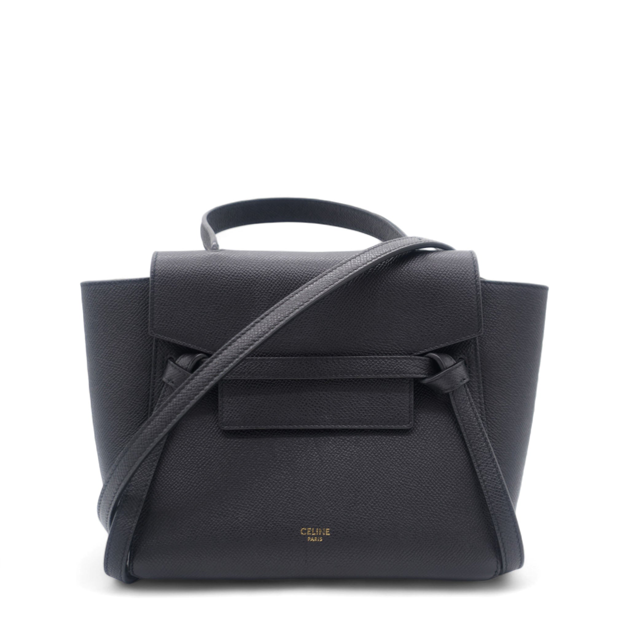 Grained Calfskin Nano Belt Bag Black