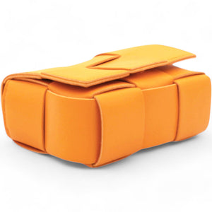 Maxi Intrecciato Extra Mini Cassette Crossbody Bag Tangerine