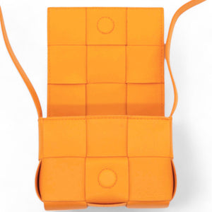 Maxi Intrecciato Extra Mini Cassette Crossbody Bag Tangerine