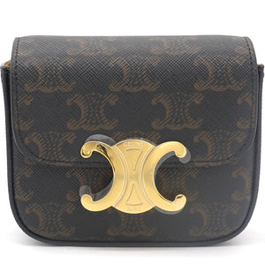 Mini Triomphe In Triomphe Canvas And Calfskin Tan