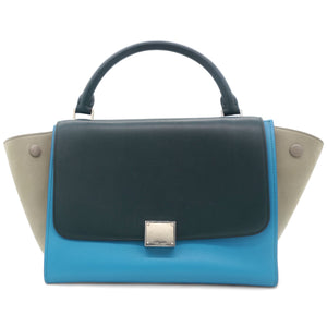 Trapeze Tri-color  Leather With Suede And Silver Hardware Bag