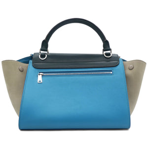 Trapeze Tri-color  Leather With Suede And Silver Hardware Bag