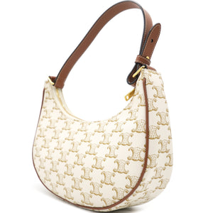 Ava Bag in Triomphe Canvas and calfskin Beige
