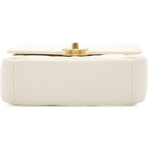 Quilted White Flap Bag