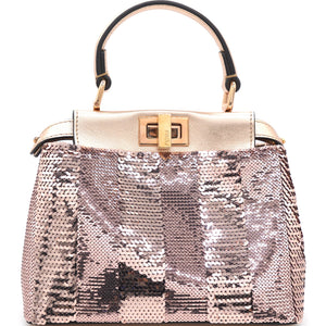 Mini Peekaboo Sequin Leather Pink 2WAY Handbag