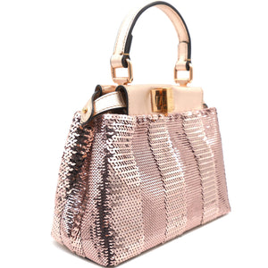 Mini Peekaboo Sequin Leather Pink 2WAY Handbag