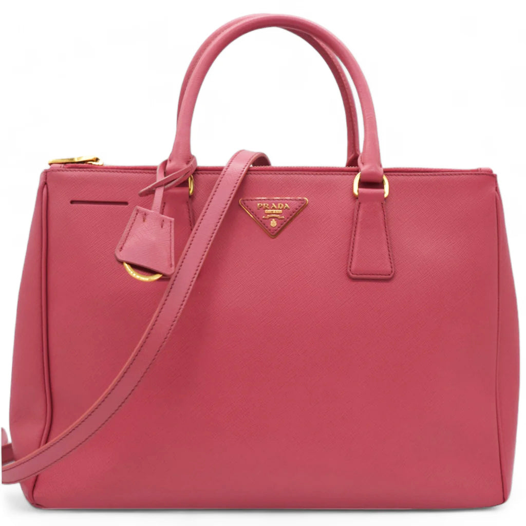 Saffiano Galleria Double Zip Tote Geranio
