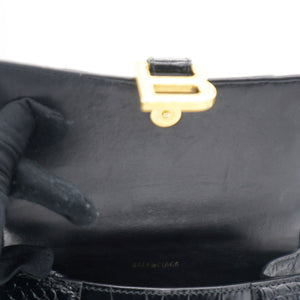 Black Xs Hourglass Top Handle Bag In 1000 Black