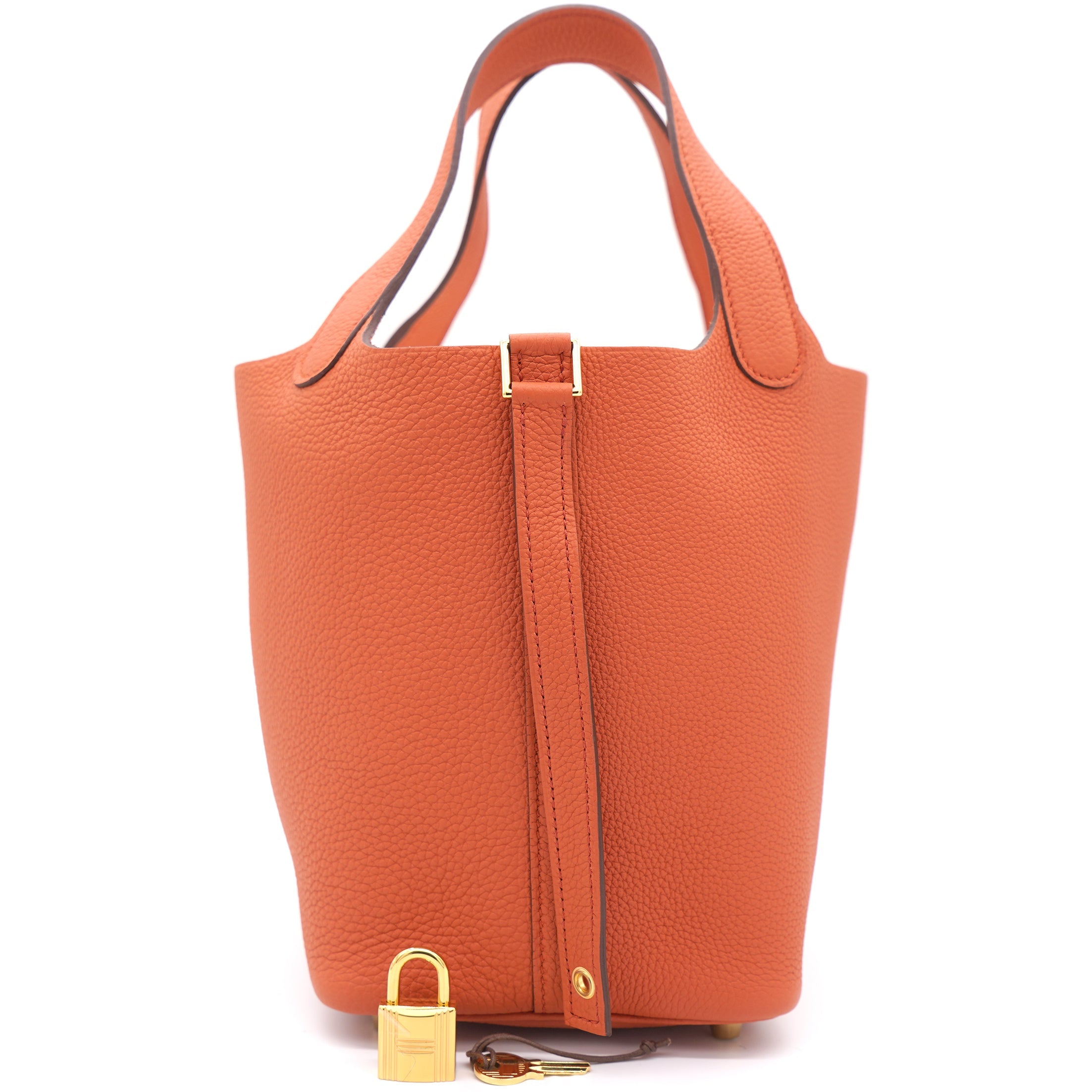 Terre Battua Taurillon Maurice Leather Picotin Lock 18 Bag
