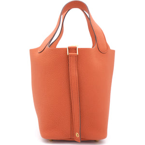 Terre Battua Taurillon Maurice Leather Picotin Lock 18 Bag