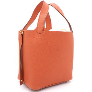 Terre Battua Taurillon Maurice Leather Picotin Lock 18 Bag