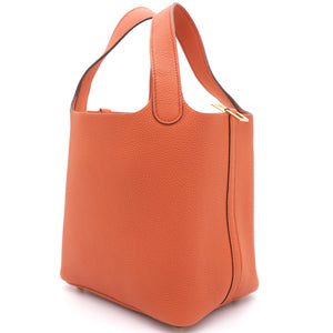 Terre Battua Taurillon Maurice Leather Picotin Lock 18 Bag