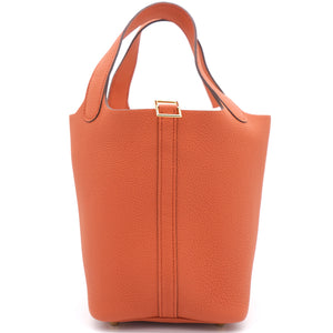 Terre Battua Taurillon Maurice Leather Picotin Lock 18 Bag