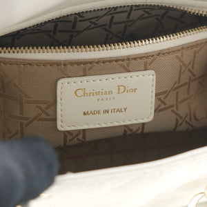 White Lambskin Cannage Small Lucky Badges My Lady Dior