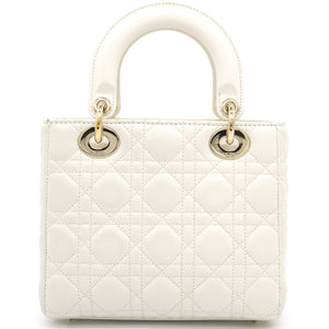White Lambskin Cannage Small Lucky Badges My Lady Dior