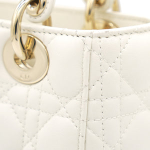 White Lambskin Cannage Small Lucky Badges My Lady Dior