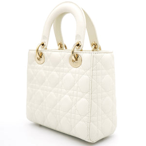White Lambskin Cannage Small Lucky Badges My Lady Dior